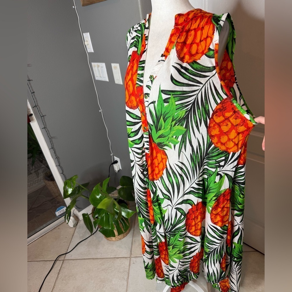 Tropical Pineapple Print Swim Coverup 3X NWT Beach Coverup - Picture 11 of 13